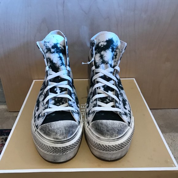 Brand New Custom Tie Dye Washed Converse Platform Hightop - Picture 2 of 3